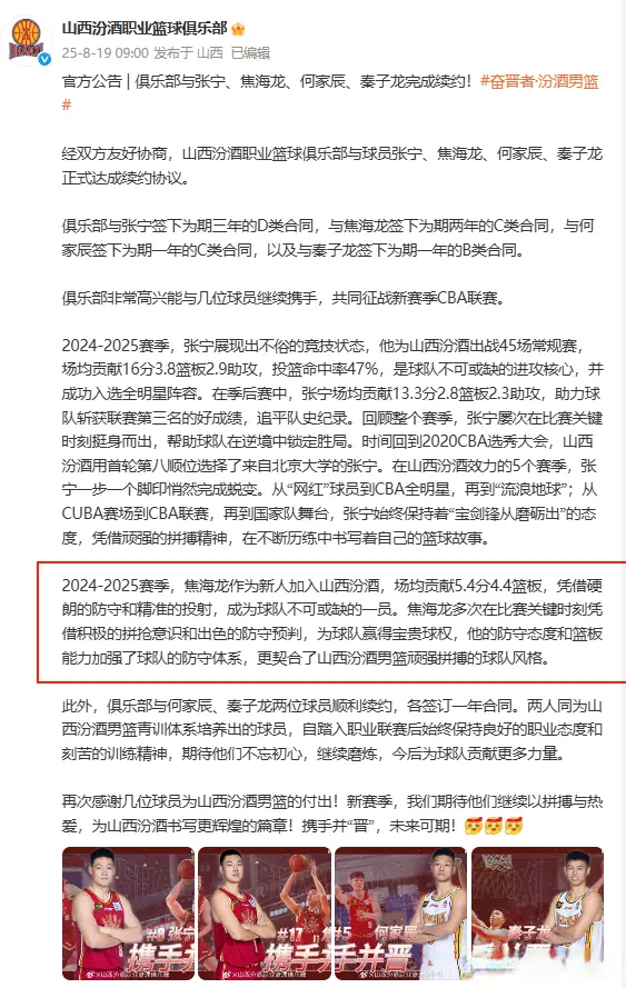 起被淘汰, 外界夸奖的, 西汾酒男篮